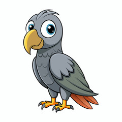 cartoon parrot on white background
