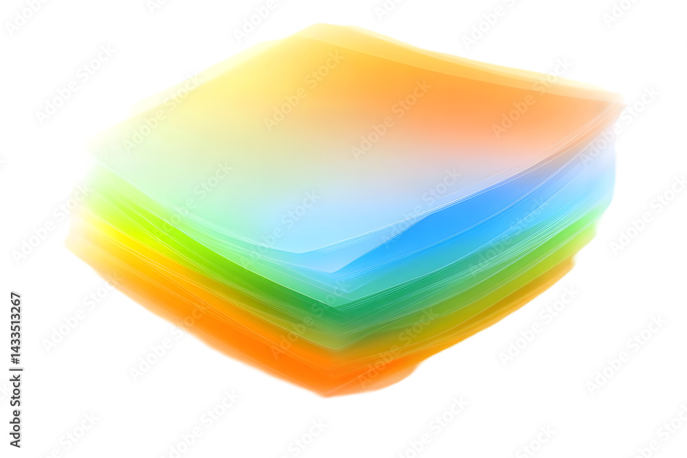 Poster abstract stacked gradient squares on transparent background illustration