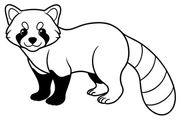 Simple Red Panda Line Drawing