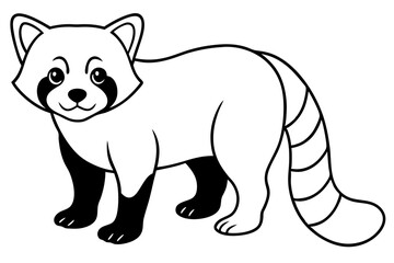 Simple Red Panda Line Drawing