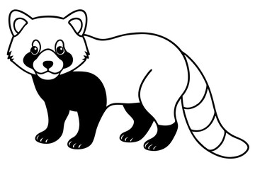 Simple Red Panda Line Drawing
