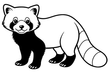 Simple Red Panda Line Drawing