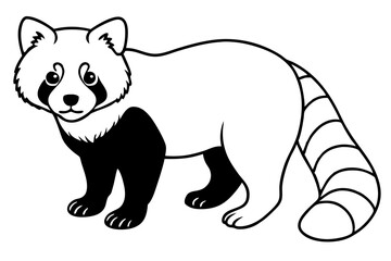 Simple Red Panda Line Drawing