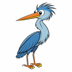 heron on a white background