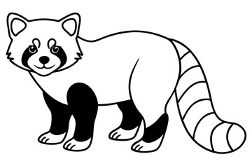 Simple Red Panda Line Drawing
