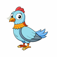 cartoon bird with a blank sign