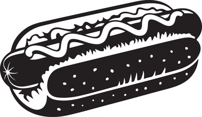 Classic Hot Dog with Mustard Illustration