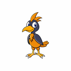 cartoon bird on white background