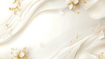 Elegant White Floral Silk Design.