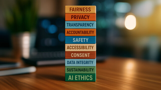 Principal AI ethics components fairness privacy transparency safety accessibility and data integrity of user