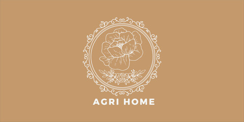 botanical logo design for branding or nature idea	