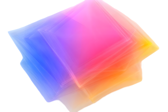 Colorful Abstract Overlay Image With Geometric Squares And Transparent Background