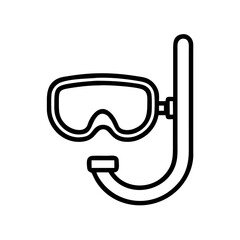 Snorkel Tube with Mask Icon Design
