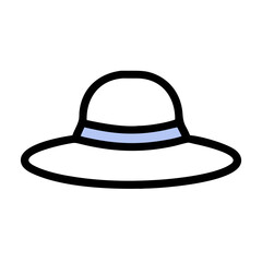 Sun Hat Vacation Wear Icon Design
