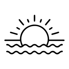 Sunset Over Water Icon Design