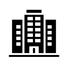 Tall Building Hotel Exterior Icon Design