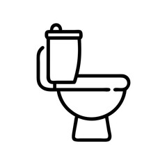 Toilet with Flush Tank Icon Design