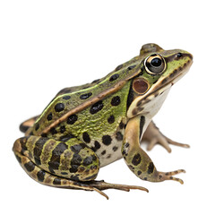Single Northern Leopard Frog Isolated on a Transparent Background