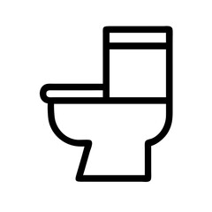 Toilet with Flush Tank Icon Design