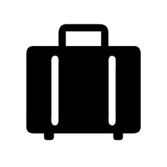 Travel Suitcase with Handle Icon Design