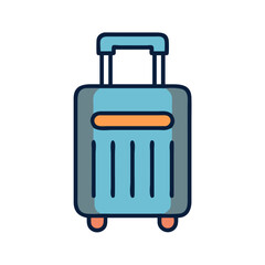 Travel Suitcase with Handle Icon Design