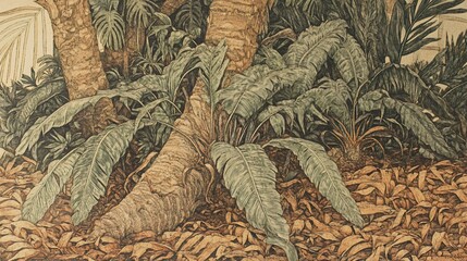 Lush tropical undergrowth