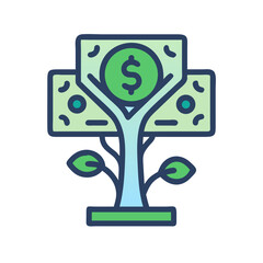 Tree with Dollar Icon Design