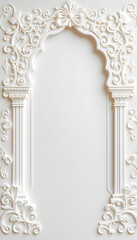 Obraz premium White Barock Background, papercraft. White tone