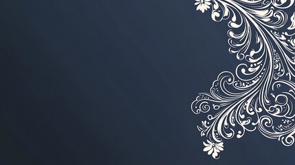 Elegant Floral Design with Dark Blue. (1)