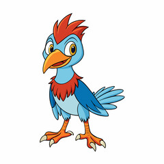 cartoon parrot on white background