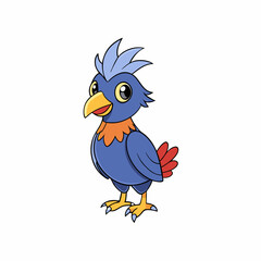 cartoon bird on white background