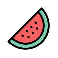 Watermelon Slice Summer Fruit Icon Design