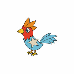 bird, cartoon, chicken, animal, vector, illustration, rooster, cute, hen, farm, poultry, funny, nature, parrot, feather, drawing, icon, design, fun, egg, art, character, wing, happy, beak