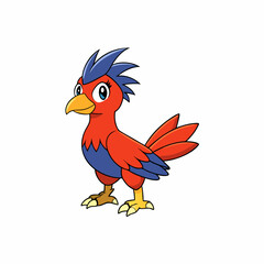 cartoon parrot on white background