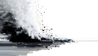 Abstract art often evokes strong emotions and interpretations. This features abstract design with blend of black and white elements creating dynamic visual effect. interplay of light and shadow