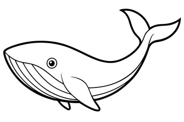 Simple Whale Sketch Vector