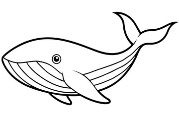 Simple Whale Sketch Vector
