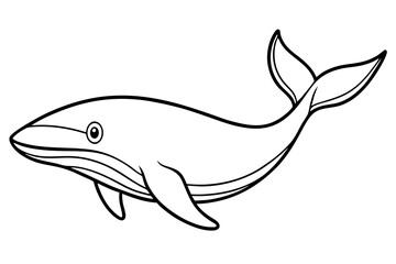 Simple Whale Sketch Vector