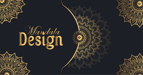 Luxury Mandala Design with dark ash color background
