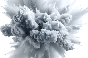 stunning abstract representation of powerful explosion showcasing billowing clouds of gray smoke and dust. dynamic movement and texture create intense visual impact that captivates viewer
