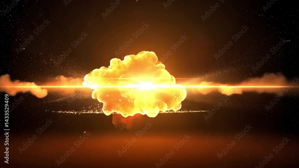 Poster dramatic explosion of fire and smoke bright, abstract background with intense energy and light, crea
