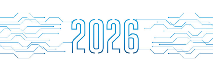 circuit board electronics digital technology banner 2026 vector illustration