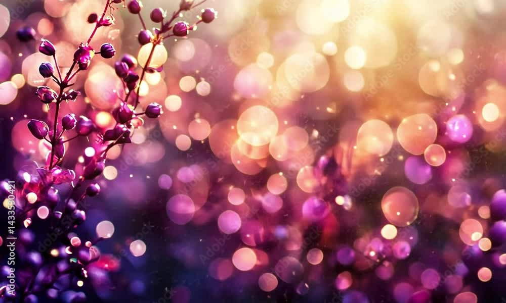 Poster gentle bokeh purple balls and blobs float through a soft and stylish background creating a calming f