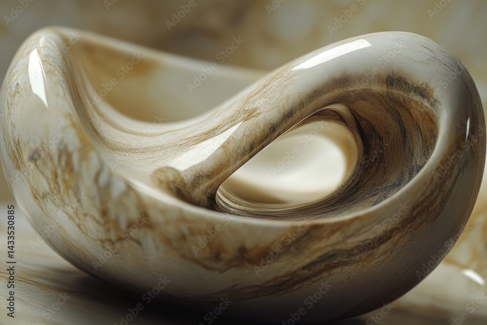 Poster smooth, organic bowl design with flowing abstract patterns.