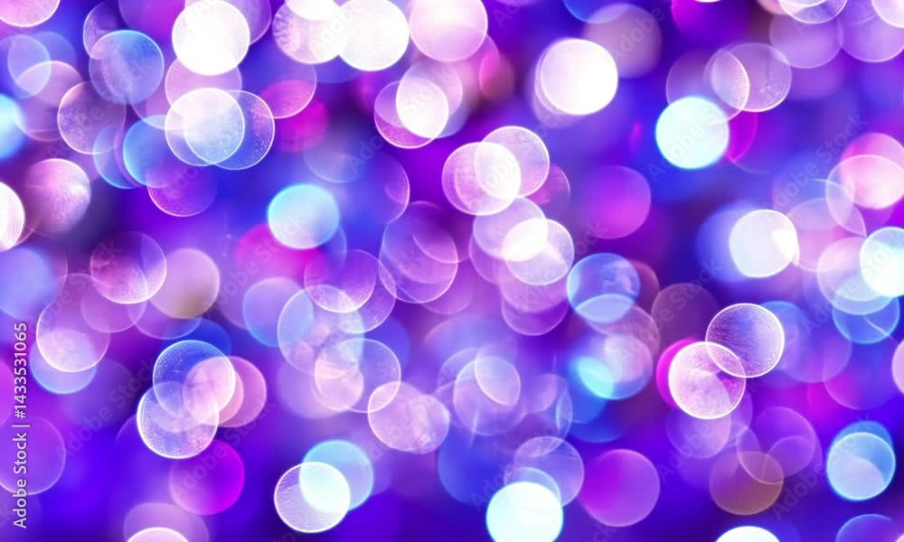 Poster purple bokeh balls and blobs gently float across a soft stylish background creating a calming fluid 