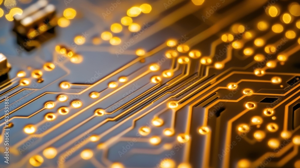 Poster a close up view of an intricate circuit board system