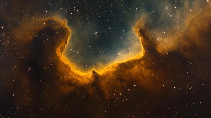 Fototapeta premium Colorful Nebula with Glowing Stars in Deep Space