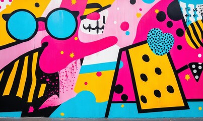 Obraz premium Vibrant Abstract Wall Art with Bold Colors and Geometric Patterns