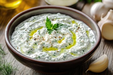 Dried tzatziki. AI generated illustration.