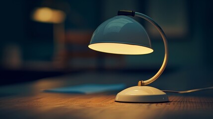 Minimalist desk setup featuring a lamp and notepad to inspire productivity in a creative workspace